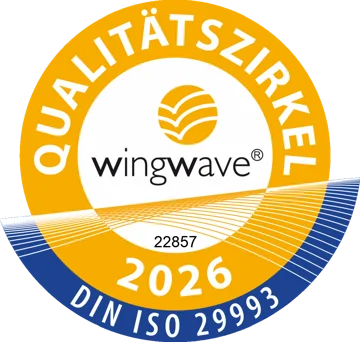 Siegel: wingwave® Qualitätszirkel 2026, DIN ISO 29993